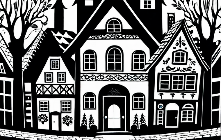 Scherenschnitt - German Paper Cutting Art**
"A detailed and intricate German Scherenschnitt (paper cutting) design depicting a traditional Bavarian village scene with houses, trees, and people in traditional Tracht attire, fully clothed, appropriate content, safe for work, black and white paper art, perfect anatomy, natural proportions, professional, family-friendly, close-up view, high detail, sharp focus."
**