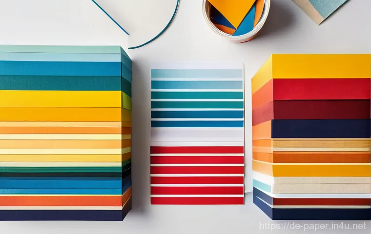 종이공예 작품을 위한 색상 조합 - **"Minimalist Color Harmony: Indigo and Orange on Neutral Canvas"**
    An ultra-clean, minimalist a...