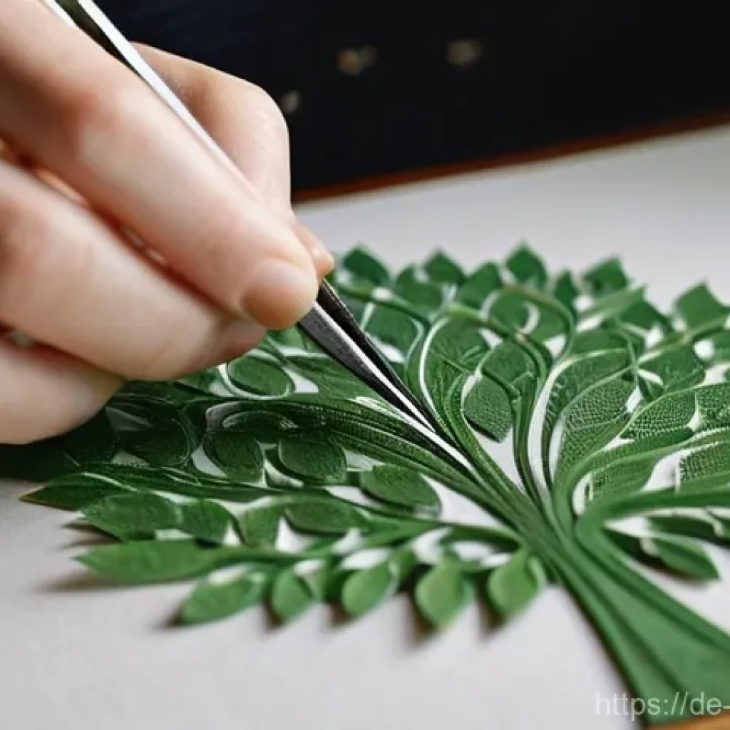 종이공예 심화 과정 - **Prompt: Precision Paper-Cutting in a Crafts Studio**
    "A close-up shot of skilled hands, belong...