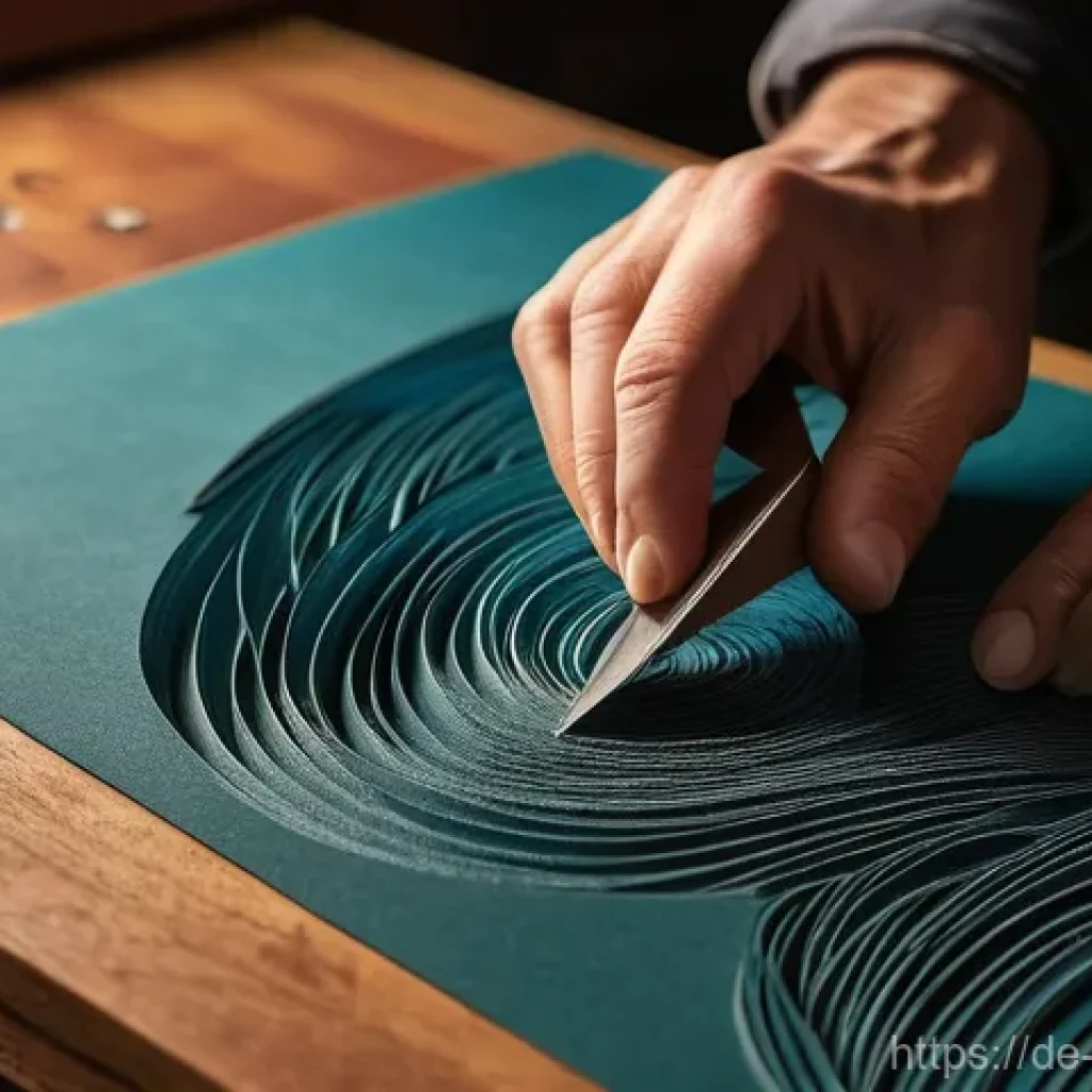 페이퍼 아트 창작 - **Prompt for a detailed 3D paper sculpture:**
    "A close-up, highly detailed image of an artisan's...