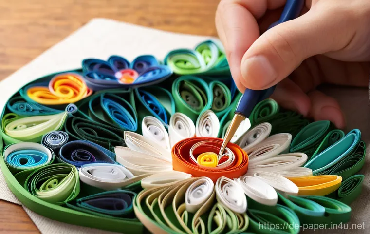 페이퍼 아트 창작 - **Prompt for a detailed 3D paper sculpture:**
    "A close-up, highly detailed image of an artisan's...