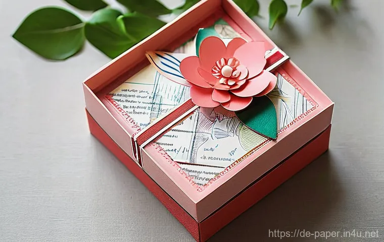 종이로 만드는 선물 - **Prompt:** A cozy, well-lit crafting workspace filled with various paper art supplies. In the foreg...