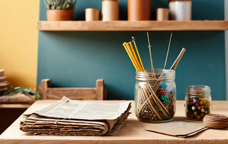 종이와 자연 소재 결합 - **Sustainable Living Aesthetics: The Touch of Nature**
    "A serene, well-lit scene in a modern, mi...