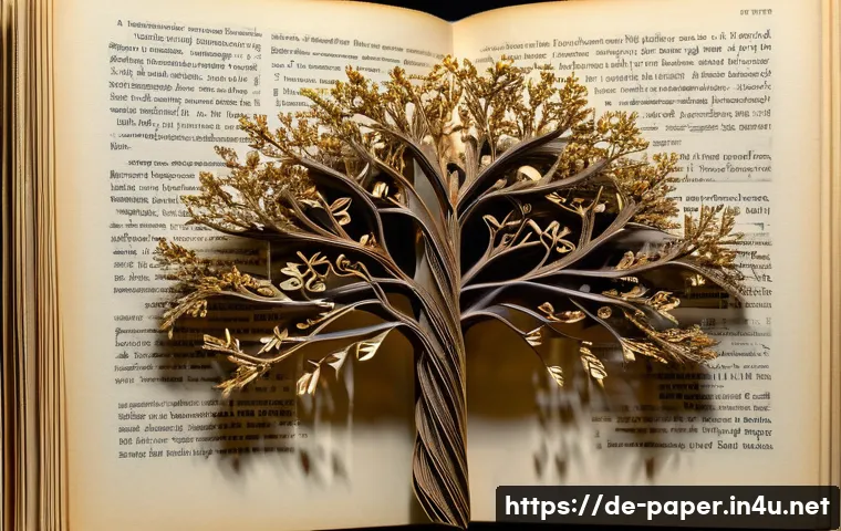 종이공예로 꾸미는 책 - **Prompt for Folded Book Sculpture:**
    "A close-up, highly detailed shot of a meticulously folded...